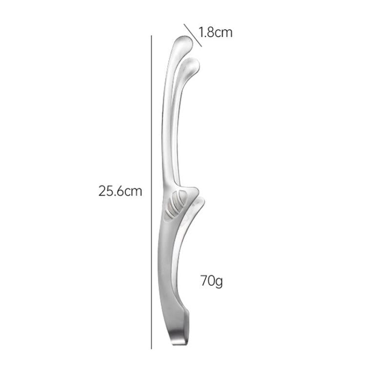 Stainless steel tongs size 25.6cm long, 1.8cm head width, 70g