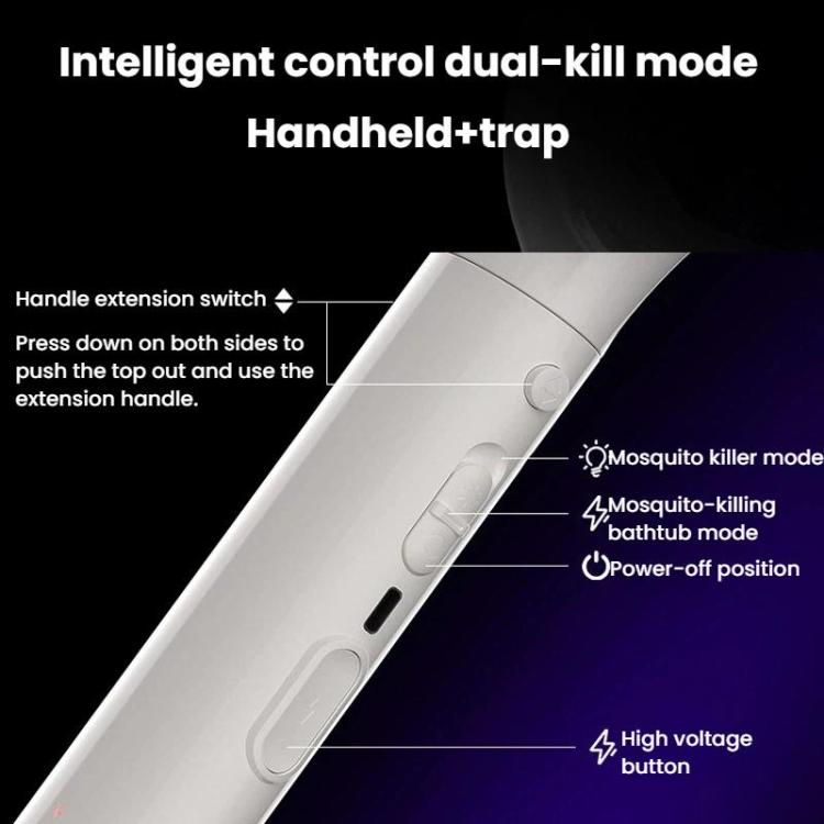 Extendable & Rotatable Electric Mosquito Racket With Rechargeable Base Automatic Mosquito-Attracting & Lighting Zapper, XH-63