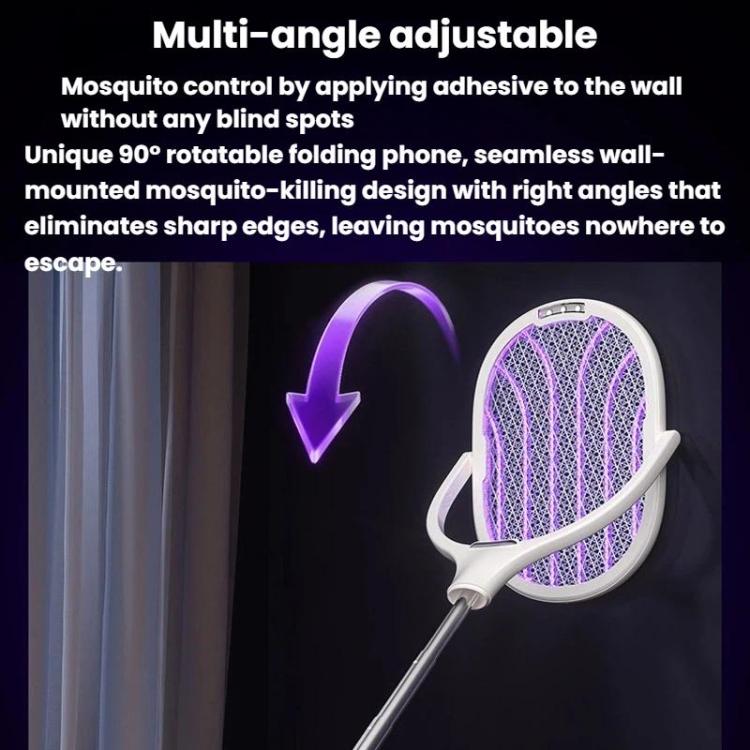 Extendable & Rotatable Electric Mosquito Racket With Rechargeable Base Automatic Mosquito-Attracting & Lighting Zapper, XH-63