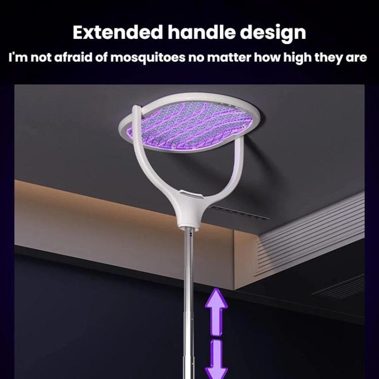 Extendable & Rotatable Electric Mosquito Racket With Rechargeable Base Automatic Mosquito-Attracting & Lighting Zapper, XH-63