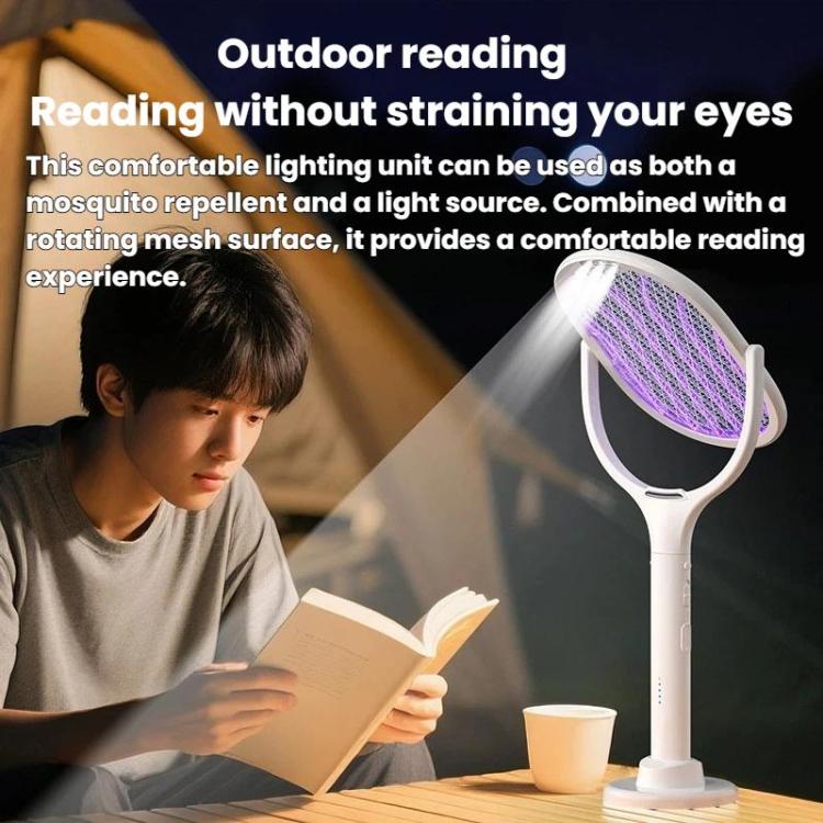 Extendable & Rotatable Electric Mosquito Racket With Rechargeable Base Automatic Mosquito-Attracting & Lighting Zapper, XH-63