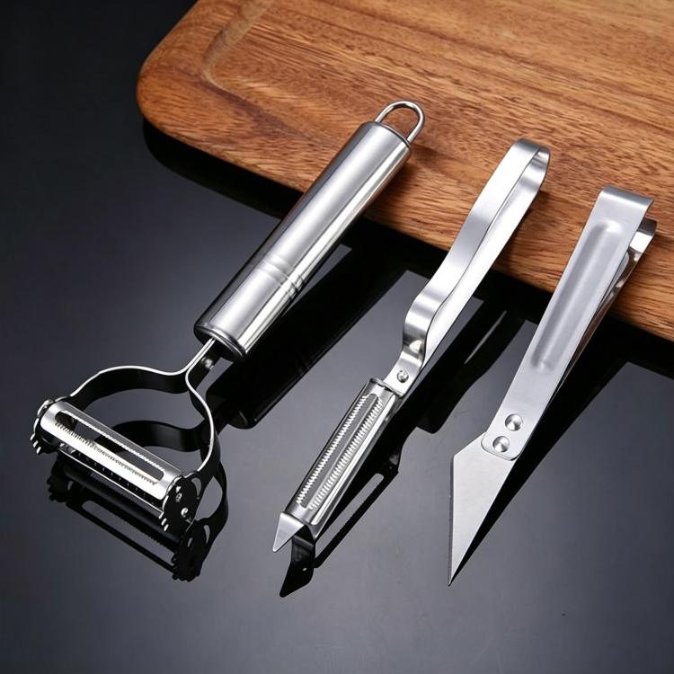 LsCook Stainless Steel Peeler & Grater, Single English Cardboard Packaged, 2-Piece Set Card-packaged