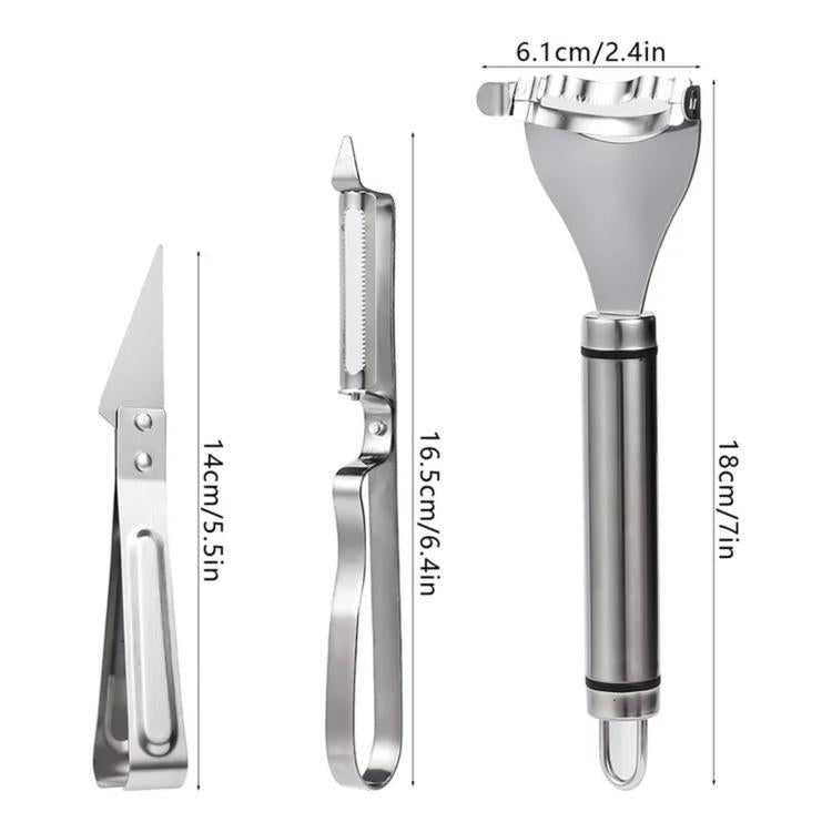 LsCook Stainless Steel Peeler & Grater, Single English Cardboard Packaged, 2-Piece Set Card-packaged