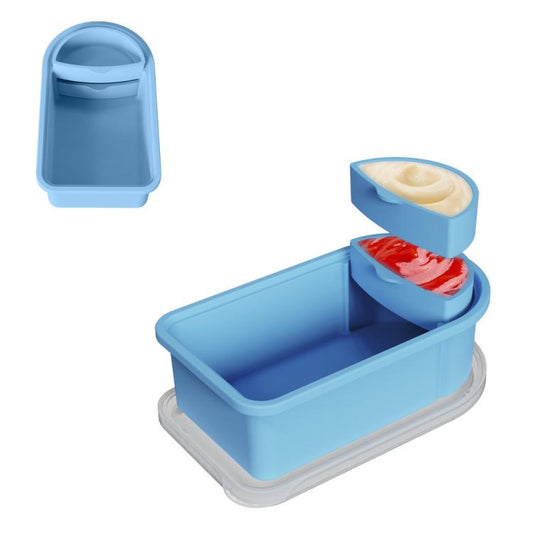Silicone Snack Container With Removable Sauce Compartments Food Storage For Travel, Picnic & Meal Prep
