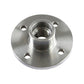 Flange plate with raised hub ring, threaded insert, and four mounting holes