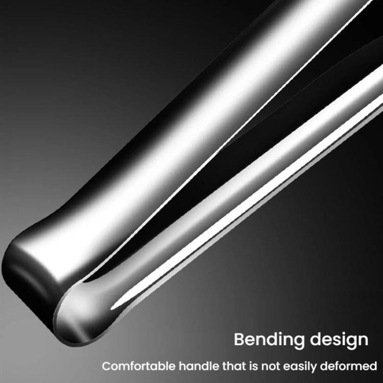 304 stainless steel tongs with curved, bend-resistant long handle