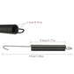 Dishwasher door spring assembly with black coil spring and metal hook ends