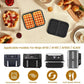 Air fryer waffle baking molds set with dark silicone tray for making grid waffles