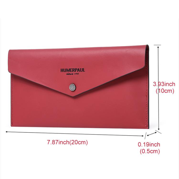 HUMERPAUL HU112 Leather Passport Pouch EnvelopeStyle Business Card Holder