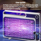 White electric mosquito trap with purple UV grid and dark mesh window, quiet design