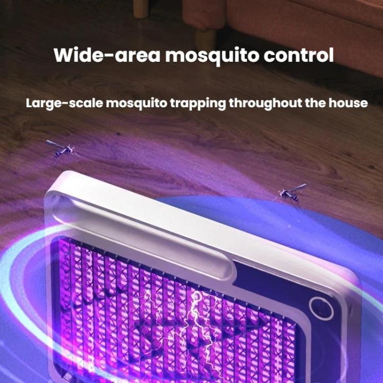 White electric mosquito trap with purple UV grid, wide glowing light panel