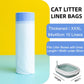 White cat litter liner bag roll with blue top lid beside litter tray