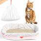 Drawstring cat litter liner bag with sand inside and handles