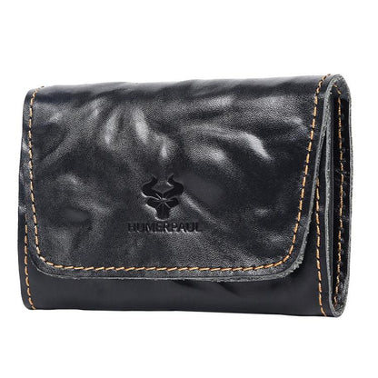 HUMERPAUL HU115 Hand-embossed Vegetable Tanned Leather Credit Card Wallet Coin Pouch