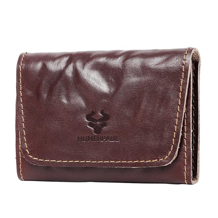 HUMERPAUL HU115 Hand-embossed Vegetable Tanned Leather Credit Card Wallet Coin Pouch