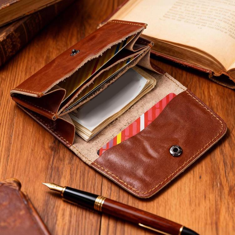 HUMERPAUL HU115 Hand-embossed Vegetable Tanned Leather Credit Card Wallet Coin Pouch