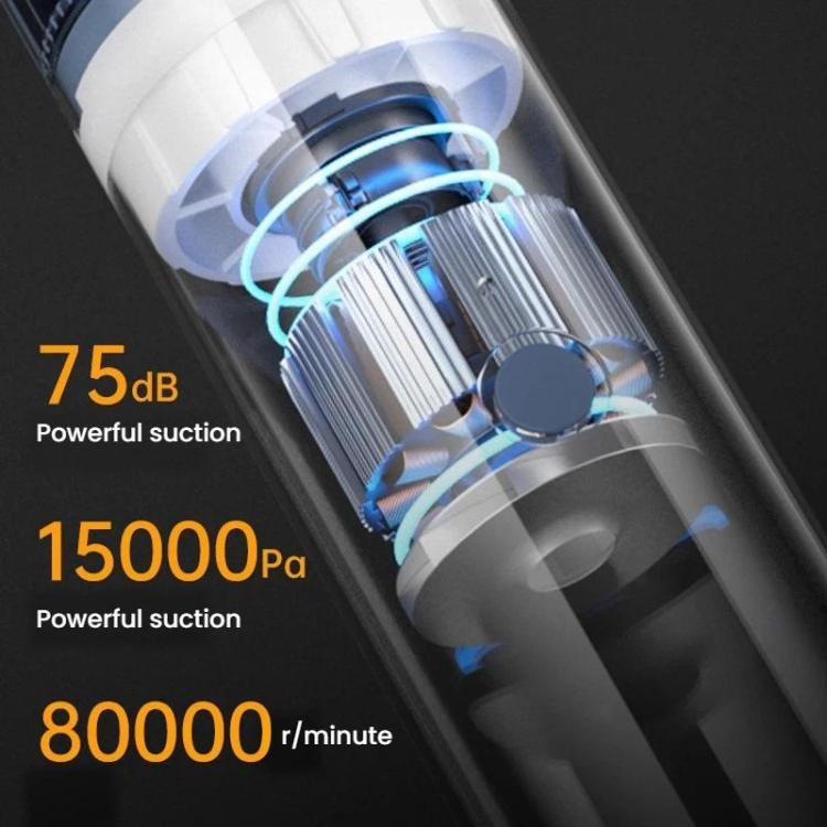 Transparent internal fan and motor section inside a handheld vacuum cleaner