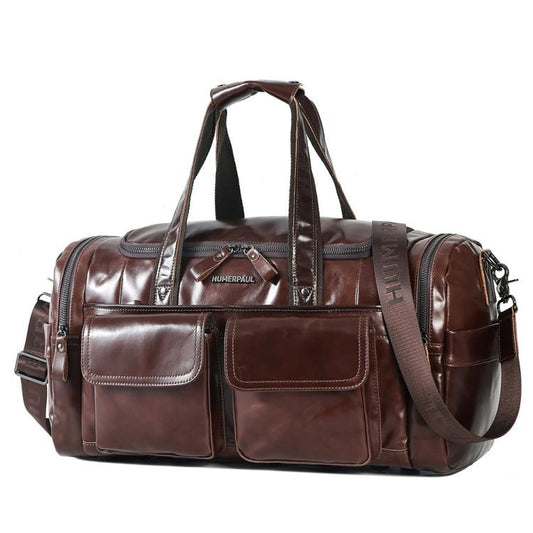 HUMERPAUL MH484 Men Leather Business Travel Bag Large Capacity Carry Bag, MH484