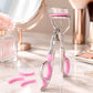 Light pink eyelash curler refill pads with eyelash curler, curved rubber inserts