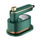 Green portable handheld steam iron/garment steamer on round base stand