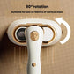 White handheld steam iron head with circular dial and nozzle