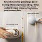 Handheld steam iron pressing fabric with smooth ceramic panel