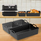Black silicone air fryer liner trays set with ridged base for dual cooking