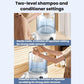 Mini portable washing machine with clear chamber and white base, in use indoors