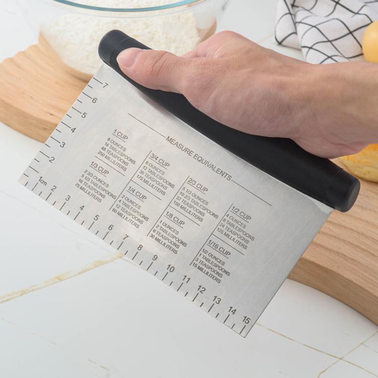 LsCook Square Stainless Steel Spatula With Measurement Markings