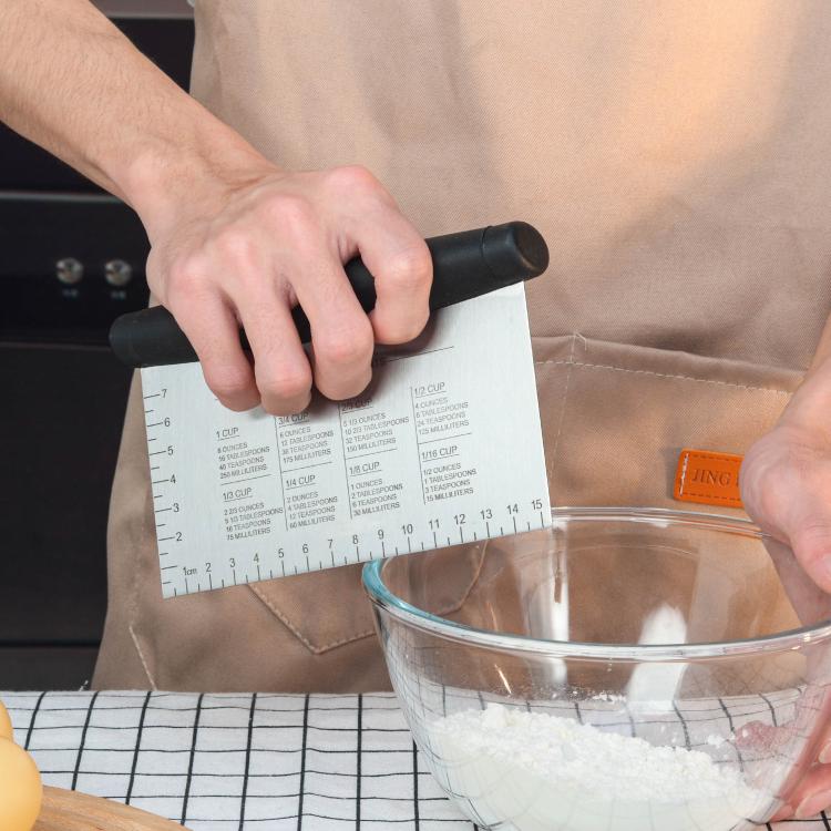 LsCook Square Stainless Steel Spatula With Measurement Markings