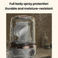 Mini portable washing machine with clear lid, water spray droplets, and round digital timer