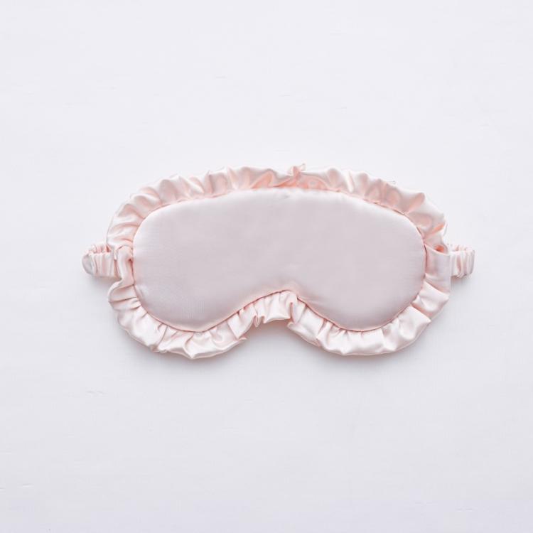 Faux Silk Satin Sleep Mask with Ruffle Edge Soft Breathable Eye Mask Light Blocking Blindfold with Elastic Strap