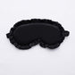 Faux Silk Satin Sleep Mask with Ruffle Edge Soft Breathable Eye Mask Light Blocking Blindfold with Elastic Strap