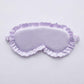 Faux Silk Satin Sleep Mask with Ruffle Edge Soft Breathable Eye Mask Light Blocking Blindfold with Elastic Strap