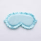 Faux Silk Satin Sleep Mask with Ruffle Edge Soft Breathable Eye Mask Light Blocking Blindfold with Elastic Strap