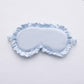 Faux Silk Satin Sleep Mask with Ruffle Edge Soft Breathable Eye Mask Light Blocking Blindfold with Elastic Strap