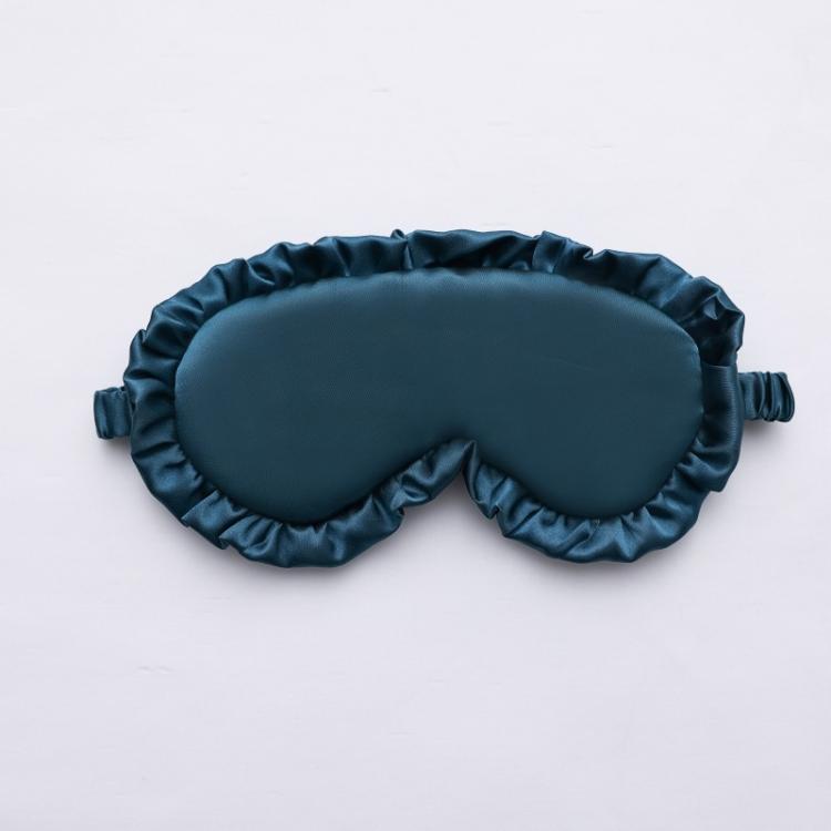 Faux Silk Satin Sleep Mask with Ruffle Edge Soft Breathable Eye Mask Light Blocking Blindfold with Elastic Strap