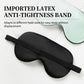 Black light-blocking silk sleep eye mask with attached elastic strap