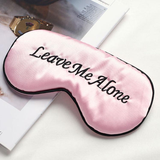 Funny Embroidered Sleep Mask for Women & Men Silk Satin Eye Mask with Lettering Light Blocking Blindfold