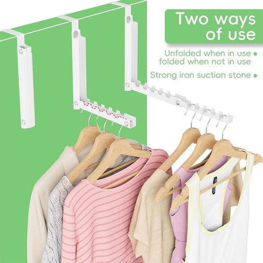 FS-2621 Double Folding Over-The-Door Clothes Drying Rack No-Drill Door Storage Hanger, FS-2621