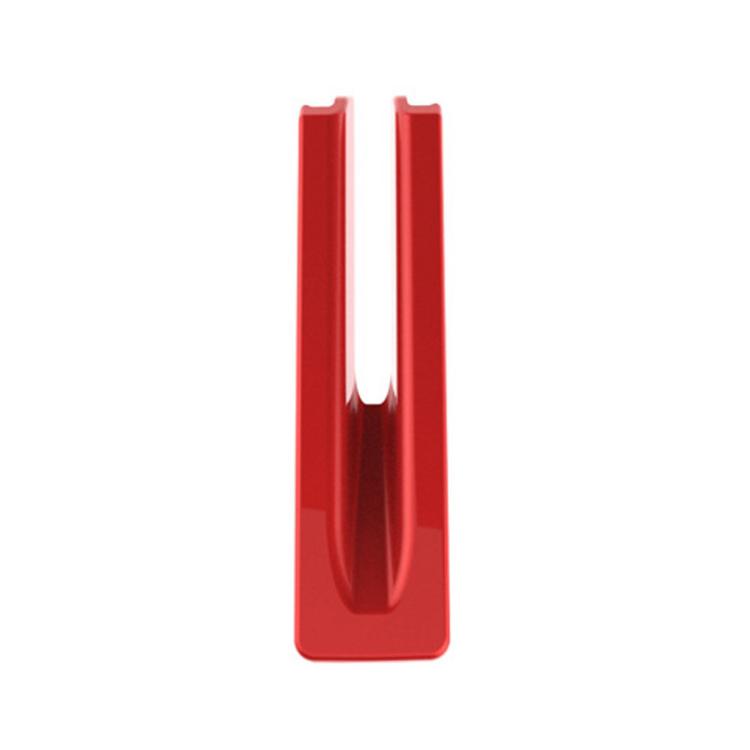 Red vertical insert for steering wheel adjustment button trim cover