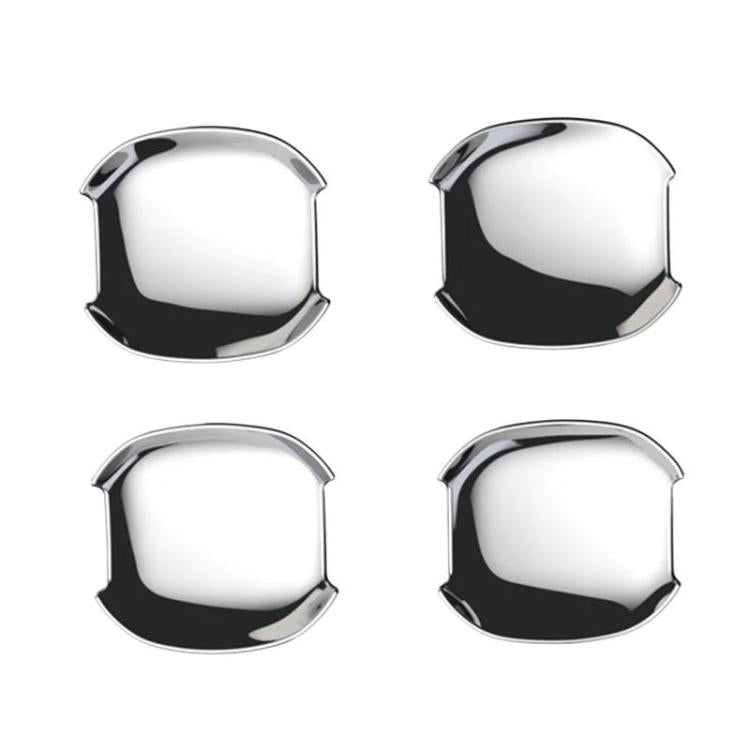 Mirror-silver anti-scratch car door cup protector stickers, 4-piece set