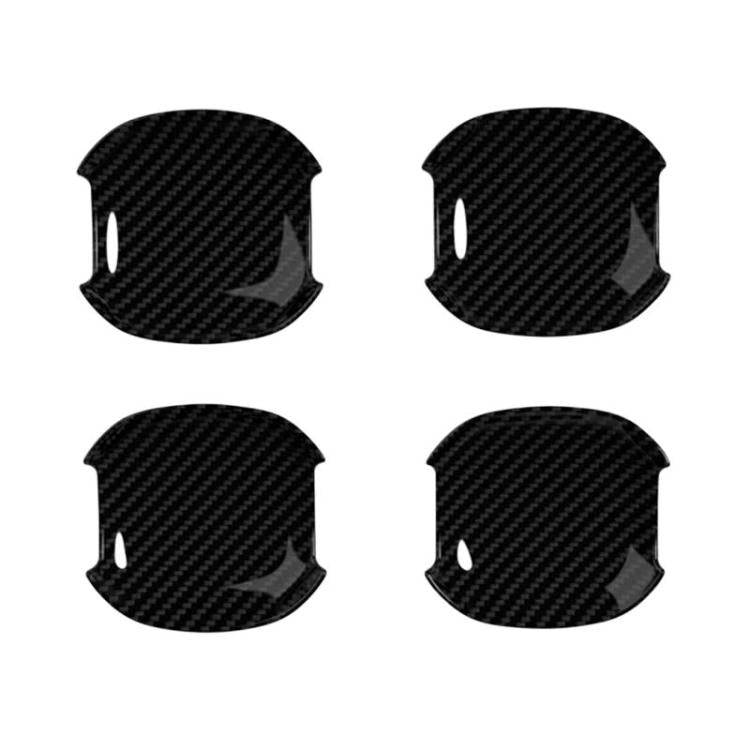 Carbon fiber anti-scratch car door cup protector stickers, 4-piece set