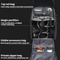 Backpack interior with accessory pouches and zippered compartments for small electronics