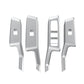 Four-piece silver window switch panel trim stickers with ribbed cutouts