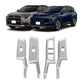 Four-piece silver window switch panel trim stickers shown on car door