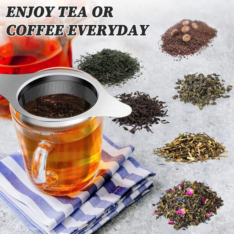 Stainless steel tea strainer basket with fine mesh for tea or coffee