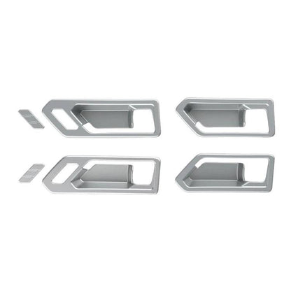 Set of 6 inner door handle decorative covers in silver finish