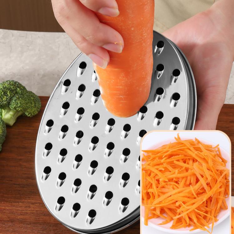 LsCook Kitchen Stainless Steel Grater Multi-Functional Vegetable Slicer with Storage Container, Black Container+2 Grating Discs+Brush