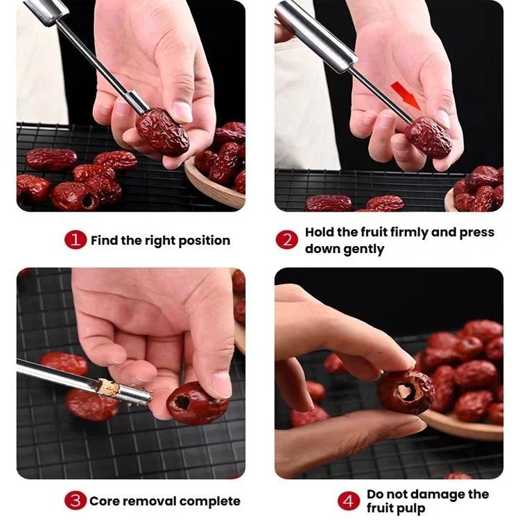 304 Stainless Steel Fruit Corer Hawthorn Pitter, 1.2cm